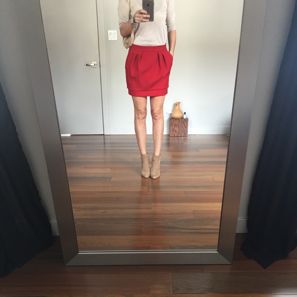Red skirt by Maje, size 38